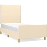 Maison Chic Posteljni okvir - Enojna postelja - Postelja za odrasle brez vzmetnice Cream 80x200cm tkanina-J11628, (21761999) Cene