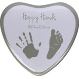 Happy Hands 2D Heart Silver/White set za odtis dojenčkovih dlani in stopal Cene