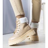 Gemre Beige insulated ankle boots with shearling Bryas | ePonuda.com