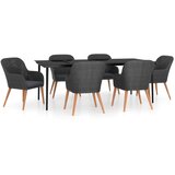  7-dijelni vrtni blagovaonski set s jastucima crni | shoptok.hr