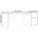 vidaXL Stolić za kavu boja hrasta artisan 90x45x35cm konstruirano drvo | shoptok.hr