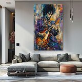  Image JIMI HENDRIX - Guitar on fire | 100% originalna akrilna boja | ePonuda.com