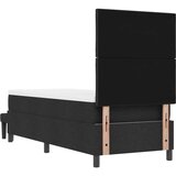 vidaXL vzmetnična postelja z vzmetnico in klopjo Črna 80x200 cm Tkanina, (22083672) | Shoptok.si