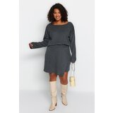 Trendyol Curve Anthracite Back Cross Band Detailed Knitwear Sweater | Shoptok.si
