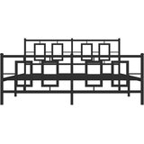  Metalni okvir kreveta uzglavlje i podnožje crni 150x200 cm | shoptok.hr