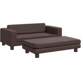 vidaXL Dječja sofa s tabureom smeđa 100 x 50 x 30 cm od umjetne kože | shoptok.hr