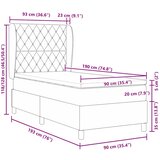  Krevet s opruga kutije s madracem Crna 190 x 90 cm Baršun | shoptok.hr
