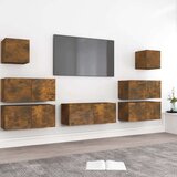  Komplet TV omaric 7-delni dimljen hrast konstruiran les, (20734686) | Shoptok.si