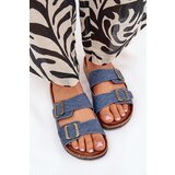EVENTO Ladies Slippers On Cork Platform With Buckles Dark Jeans Vesina | Eponuda.ba
