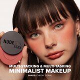 Nudestix Stax All Over Color Blush Balm večnamensko ličilo za oči, ustnice in obraz odtenek Cheeky Coral 2,5 g | Shoptok.si