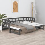 vidaXL izvlečna dnevna postelja siva trdna borovina 2x(90x200) cm | Shoptok.si