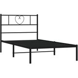  Metalni okvir za krevet s uzglavljem crni 90x190 cm | shoptok.hr