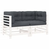 Maison Chic Kotni kavč - Sofa - Kanape z blazinami 2 kosa bela trdna borovina, (21727078) Cene