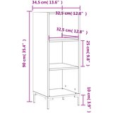  Komoda boja smeđeg hrasta 34,5x32,5x90 cm od konstruiranog drva | shoptok.hr