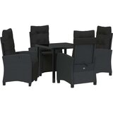  5-dijelni set vrtnih blagovaonskih stolica crni poli ratan | shoptok.hr