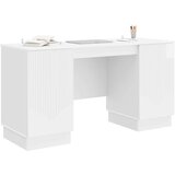  Miza z vrati Bela visok sijaj 142,5 x 50 x 75 cm Inženirski les, (5000283180) | Shoptok.si