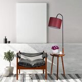 Opviq Demet Sehbalı Ahşap Lambader Ceviz Silindir Hasır Bordo Abajurlu WalnutClaret Red Floor Lamp Cene