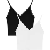 Pull&Bear Top črna / bela