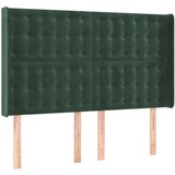 Maison Chic Posteljno vzglavje - Vzglavna omarica - Nočna omarica z ušesi temno zeleno 147x16x118/128 cm žamet, (21710094) | Shoptok.si