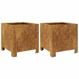 Maison Chic Cvetlično korito - Cvetlični Lonec 2 kosa 30x30x30 cm Weathering Steel, (21789967) Cene