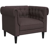  Fotelja Chesterfield tamnosmeđa od tkanine | shoptok.hr