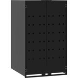vidaXL Spremište za jednu kantu za otpad crno 69 x 79 x 117 cm čelično | shoptok.hr