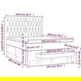  Box spring postelja z vzmetnico svetlo siva 140x200 cm blago, (20726785) | Shoptok.si