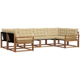  Set vanjskih sofa 6 kom. Prirodna i bež Smeđa 325 x 170,5 x 73 cm | shoptok.hr