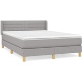  Krevet s oprugama i madracem svjetlosivi 140x190 cm od tkanine | shoptok.hr