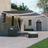 vidaXL Avtomatska tenda LED + senzor 500x300 cm modra in bela Cene