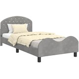  za djecu s uzglavljem Svjetlosiva 90 x 190 cm Baršun | shoptok.hr