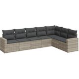 Maison Chic Seti vrtnega pohištva - Vrtna garnitura - Vrtni pohištvo set 7-delna z blazinami siv poli ratan, (21803519) | Shoptok.si