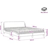  Krevet s madracem Dover svjetlosivi 160x200 cm baršunasti | shoptok.hr