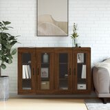 Maison Chic Stenska omarica - Zidna omarica 2 kosa rjavi hrast inženirski les iu184, (22063062) | Shoptok.si