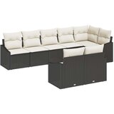  8 delni set vrtnega jedilnega pohištva z blazinami črni poly ratan, (22093809) | Shoptok.si