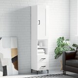 The Living Store Visoka omara visok sijaj bela 34,5x34x180 cm inženirski les - Visoka Omarica, (21657387) | Shoptok.si