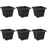  Kvadratna cvetlična posoda 6 pcs Črna 20 x 20 x 16 cm Plastika, (5000207814) | Shoptok.si