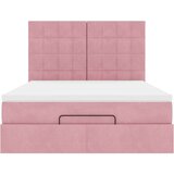  Otomanska postelja z vzmetnicami roza 140x190cm žamet, (22054037) | Shoptok.si