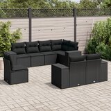 vidaXL 8-dijelni set vrtnih sofa od poliratana s jastucima crni | shoptok.hr