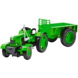 Metal Farm Tractor With Trailer Green 1:18 | shoptok.hr