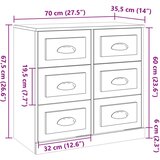  Komoda betonsko siva 70x35,5x67,5 cm inženirski les | Shoptok.si