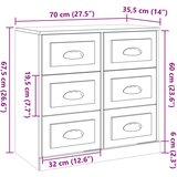  Komoda siva boja betona 70x35,5x67,5 cm od konstruiranog drva | shoptok.hr