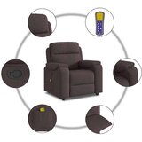 vidaXL Masažni naslanjač temno rjavo blago | Shoptok.si