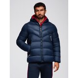 Ombre Men's long quilted jacket with large pockets - beige | shoptok.hr