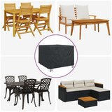 vidaXL Prevleka za zunanje pohištvo Črna 135 x 135 x 90 cm 600D | Shoptok.si