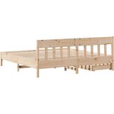 vidaXL Posteljni okvir brez vzmetnice 200x200 cm trdna borovina | Shoptok.si