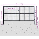  Vrtna vrata od mrežastog čelika 400x200 cm, siva | Eponuda.com
