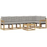 vidaXL Zunanja garnitura za sedenje 7 pcs Bela in svetlo siva, (5000281766) | Shoptok.si
