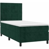  box spring s madracem LED tamnozeleni 90x190 cm baršun | shoptok.hr