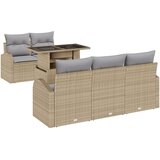  6-dijelni set sofe za vrt s jastučićima Bež Poli Ratan | shoptok.hr
